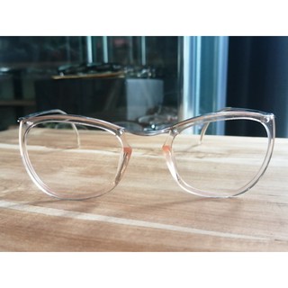 RUBIS 1950 made in France white gold with crystal peach acetate กรอบแว่นโบราณ ผลิตที่ฝรั่งเศสปี 1950