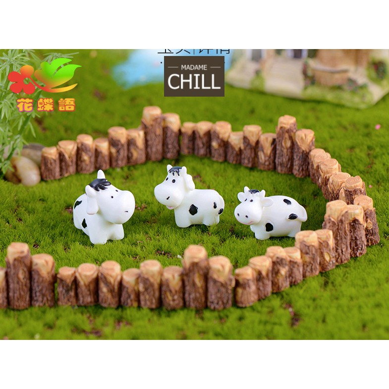 [MC825] ตุ๊กตุ่นจิ๋ว วัวขาวดำ 3 ตัว (1 ตัว ราคา 10, 15 บาท)