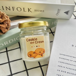 เทียนหอม กลิ่นคุกกี้แอนด์ครีม กลิ่นขนมนมอัดเม็ด cookie and cream soywax candle