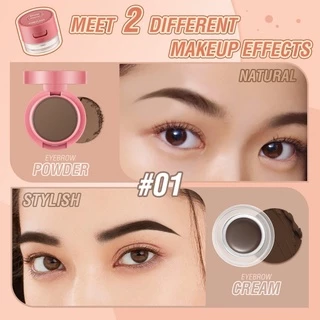 Pinkflash 2-in-1 ครีมเขียนคิ้ว และผงเจล อายไลเนอร์ โพเมด กันน้ํา กันเปื้อน เม็ดสีสูง ติดทนนาน อเนกประสงค์