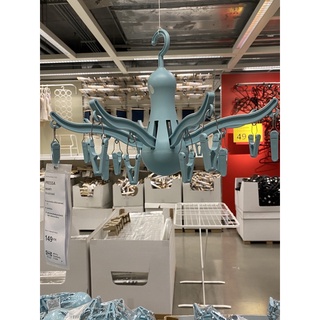 MADday - IKEA (ของแท้) Sale ที่หนีบผ้า ที่ตากผ้าแบบแขวน 16 ตัว สีฟ้าอ่อน IKEA