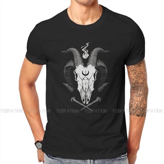 ขายดี!เสื้อยืดคอกลม ผ้าฝ้ายแท้ พิมพ์ลายหัวกะโหลก Occult Goat Skull สไตล์คลาสสิก สําหรับผู้ชายS-5XL