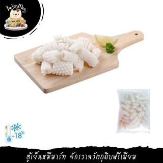 1KG/PACK หมึกกล้วยแปซิฟิคบั้งสับปะรด LOLIGO SQUID PINEAPPLE CUTTED