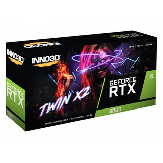 INNO3D GEFORCE RTX3060 TWIN X2 12GB GDDR6 LHR version (3Y) CR6-001167 การ์ดจอ