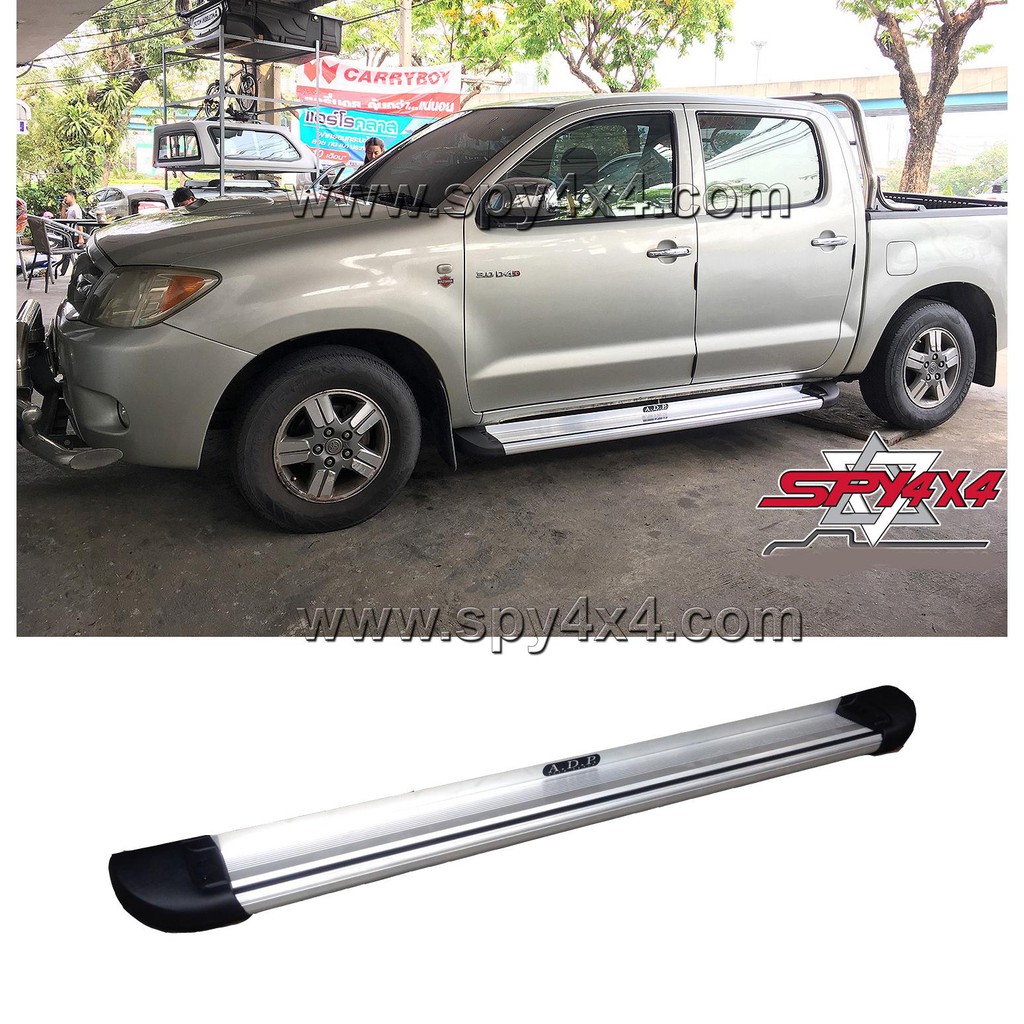 บันไดเสริมข้างรถกระบะ 4 ประตู แบบทั่วไป ทรง TYPE D พร้อมขายึดใส่รถ Toyota ไมตี้ , ไทเกอร์ D4D , Vigo Vigo Champ , Revo