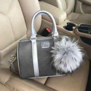 Keep Grey Two Tone Leather Pillow Bag (กระเป๋าแบรนด์เนมของแท้งานShop)