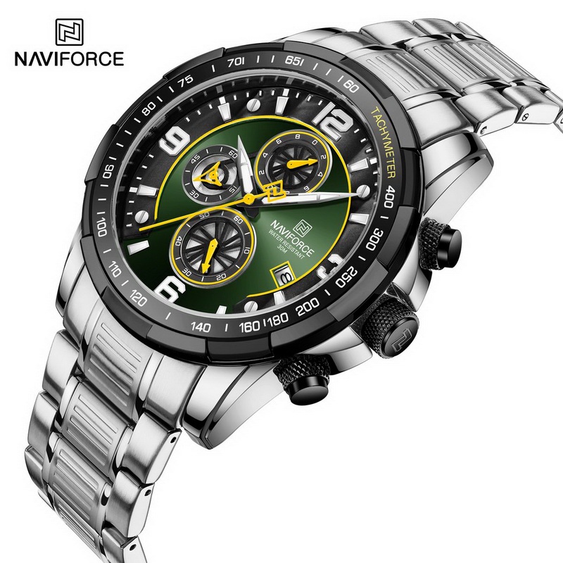Naviforce  นาฬิกาข้อมือผู้ชาย สปอร์ตแฟชั่น NF8020S สายสแตนเลส กันน้ำ ระบบอนาล็อก