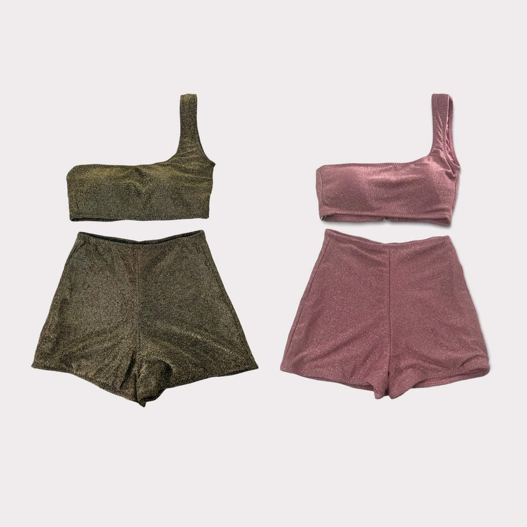 One shoulder bra + Short pants 🦄 #1