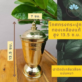 โกศทองเหลืองแท้ สูง 13.5 ซ.ม. กว้าง 7 ซ.ม. โกศทรงกระปุก โกศใส่อัฐิ โกศ โกศเก็บกระดูก โกศใส่กระดูก โกฐใส่กระดูก ที่ใส่กระ