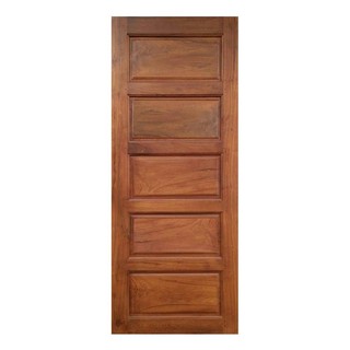 Interior door WOOD DOOR N999 5-PANEL REDWOOD 80X200CM Door frame Door window ประตูภายใน ประตูไม้แดงมาเลย์ N999 5ฟักโมเดิ