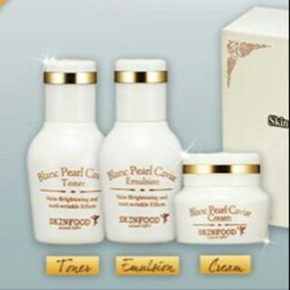 เทสเตอร์ SKINFOOD Blanc Pearl Caviar Premium Kit [Skin Brightening+Anti Wrinkle Effect] 