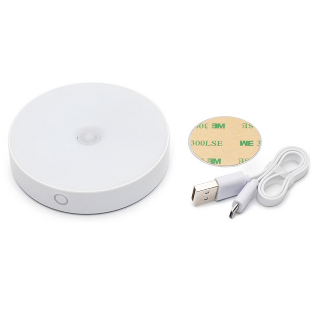 6 LED USB Rechargeable PIR Motion Sensor Light Control LED Night Lamp ...