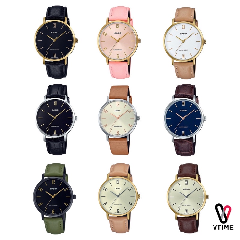 โคนัน นาฬิกาดิจิตอล CASIO นาฬิกาข้อมือผู้หญิงสายหนัง รุ่น LTP-VT01L//LTP-VT01GL//LTP-VT01BL
