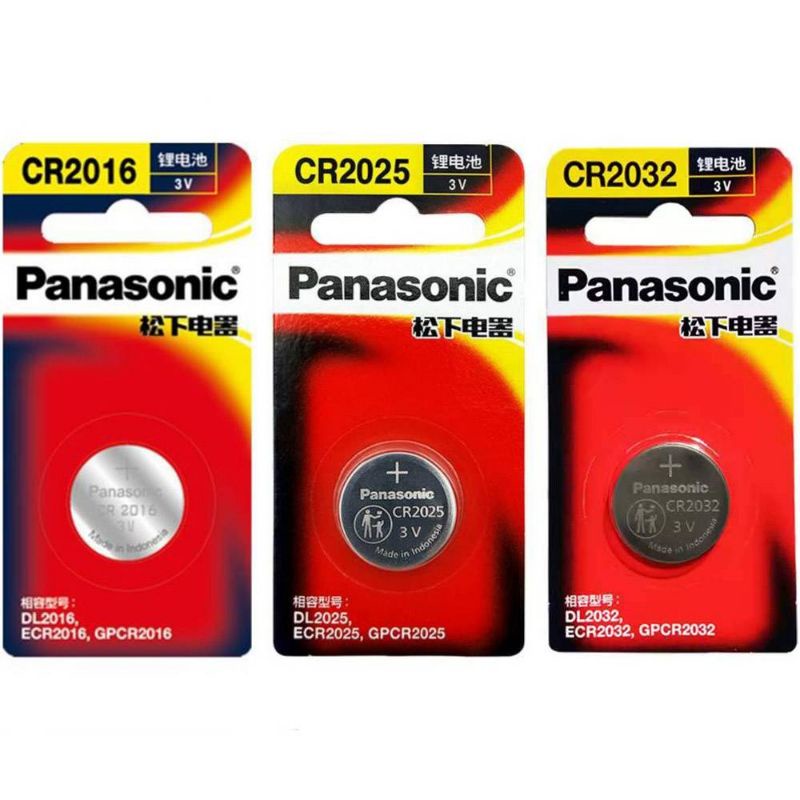 (แพคเดี่ยว) Panasonic CR2032, CR2025, CR2016 3V 1ก้อน แพคเดี่ยว ของแท้ แพคเกจนำเข้า