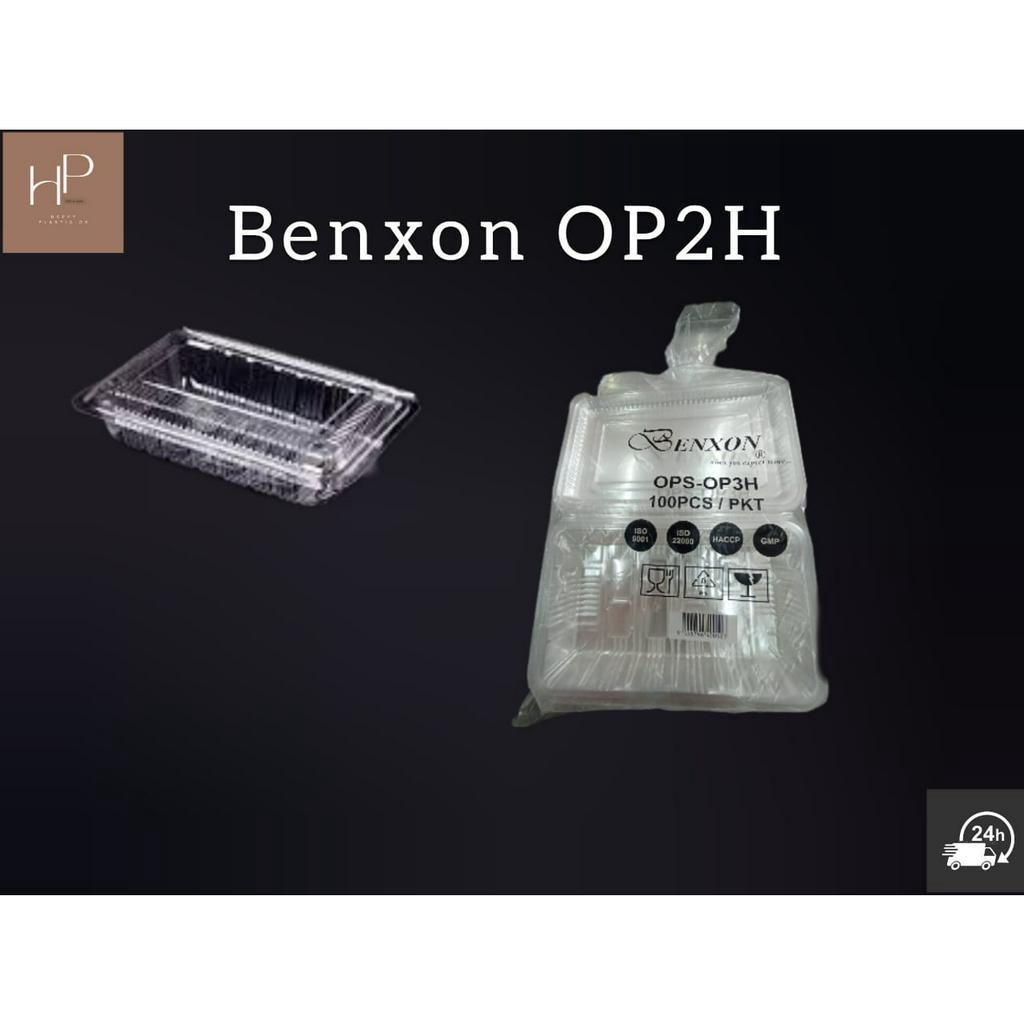 OP-2H กล่องใส่อาหาร / ภาชนะเบเกอรี่พลาสติกใสแบบใช้แล้วทิ้ง (100 ชิ้น) OP2H (OP 2H)