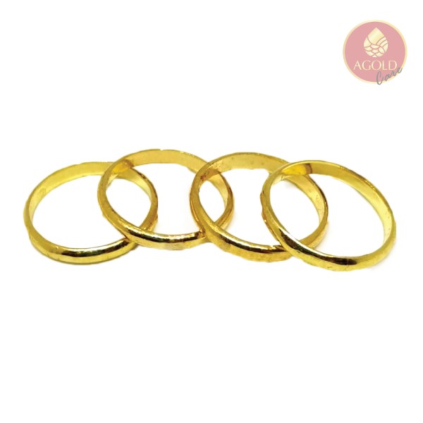 AGOLDCARE แหวนทองลายเกลี้ยง น้ำหนัก 0.6 กรัม ทองคำแท้ 96.5%