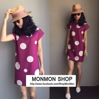 SALE 379- sวมส่ง❗❗Polkadot Dress👗 ผ้า Silky Polyester