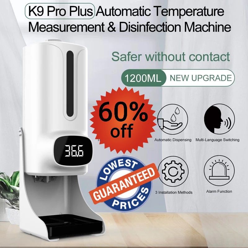 K9 Pro Plus เครื่องวัดไข้ระบบเซ็นเซอร์ รุ่นใหม่  สีขาว มี 15 ภาษา สินค้าของแท้รับประกัน 6 เดือน🔥