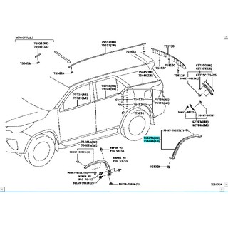 คิ้วบังโคลนหลัง Toyota GGN120 75606-0K020/75605-0K020 แท้ห้าง Chiraauto