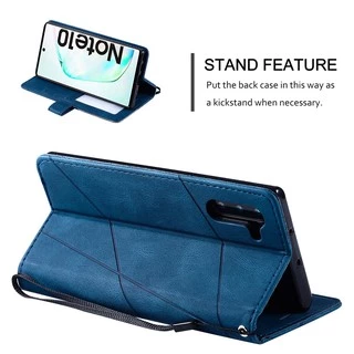 เคส Case for Samsung Galaxy Note 10 20 S22 Ultra S26 S10 Lite S25 S24 Plus S20 FE A50 A50s A30s Flip Cover Cute PU Leather Magnetic Close Wallet Phone Case Hand Strap with Card Slot เคสเคสโทรศัพท์หนังฝาพับพร้อมช่องใส่บัตรสําหรับ