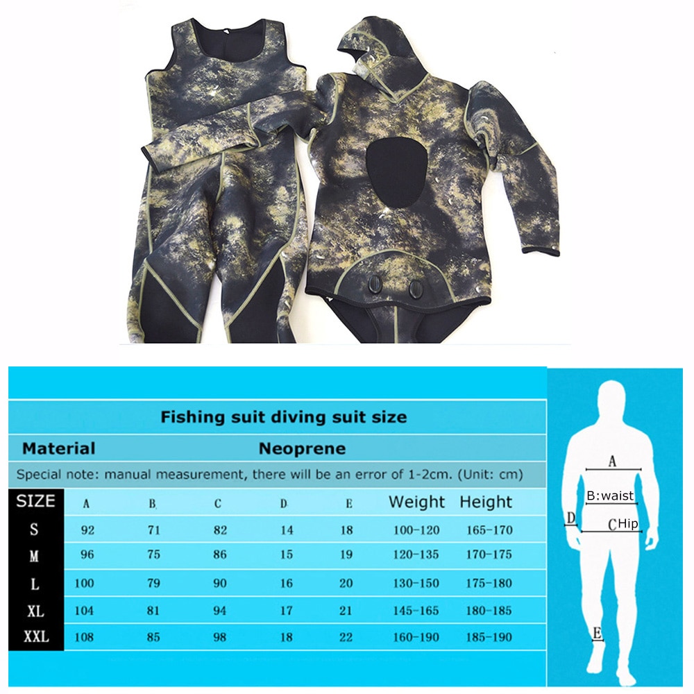 LIFURIOUS 3MM Scuba Diving Suits for Men 2 Pieces Long Sleeve Keep Warm