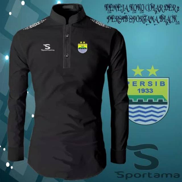 Rcs) เสื้อเชิ้ตมุสลิม Koko ปักคอปกแขนยาว Persib - BL1