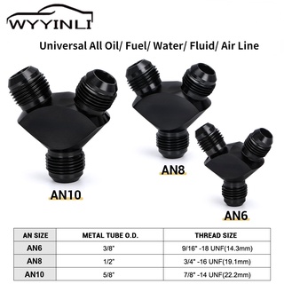 อะแดปเตอร์ข้อต่อท่อน้ํามัน อลูมิเนียม สีดํา AN6 AN8 AN10 AN6 เป็น AN8 AN8 เป็น AN10
