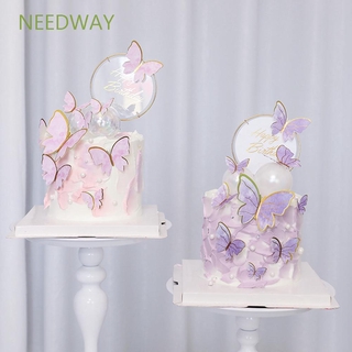 Needway อุปกรณ์ตกแต่งเค้กรูปผีเสื้อสีชมพู