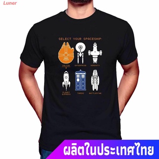 Tshirtคอลูกเรือcrew neckLuner เสื้อยืดผู้ชายและผู้หญิง เสื้อยืดพิมพ์ลาย Timeline Doctor Who Star Wars Trek Funny สําหรับ