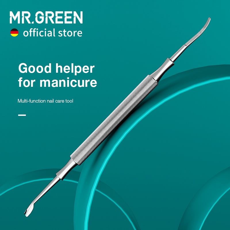 Mr.green เครื่องมือดูแลเล็บ หนังกําพร้า ดันสิ่งสกปรก ทําความสะอาดเล็บ ออกแบบสองหัว งัดหนังกําพร้า ที่กันจอน