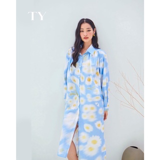 TY.BKK PEONY SHIRT DAISY DRESS (เชิ้ตเดรสสีฟ้า)