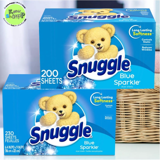 ป้องกันไฟฟ้า สถิตย์[พร้อมส่งจาก กทม.] Snuggle แผ่นหอมอบผ้านุ่ม  กลิ่น Blue Sparkle , Snuggle Fabric Softener Dryer Sheet