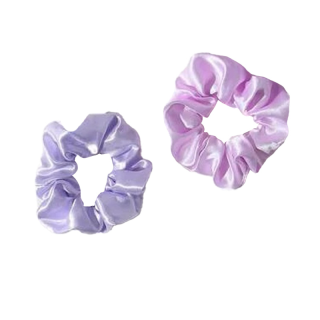 พร้อมส่ง ยางรัดผมผ้าซาติน โทนม่วง Plain Satin Scrunchie#WD056