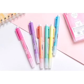 🌈ปากกาไฮไลท์✨ชุดปากกาเน้นข้อความ มาร์กเกอร์การ์ตูน✅ สีหวานพาสเทล เหมาะสำหรับจดเรียน จดเลคเชอร์