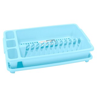 💥โปรสุดพิเศษ!!!💥 เบสิโค ชุดคว่ำจานพลาสติก รุ่น 2405 สีฟ้า BESICO Dish Drainer with Cover Model 2405 Blue Color