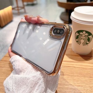 เคสแข็ง แบบซิลิโคนใส กันกระแทก สําหรับ iPhone 7 8 plus + x xs max xr