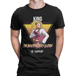 เสื้อยืดแขนสั้น ผ้าฝ้ายแท้ พิมพ์ลาย King Of Fighters Xv The Beautiful Kicks Illusion King สําหรับผู้ชาย