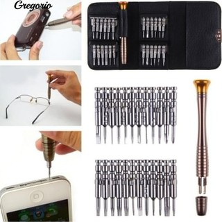 Gregorio 25 ชิ้นเครื่องมือซ่อมโทรศัพท์มือถือไขควงสำหรับมือถือ Torx Cell แม่นยำ