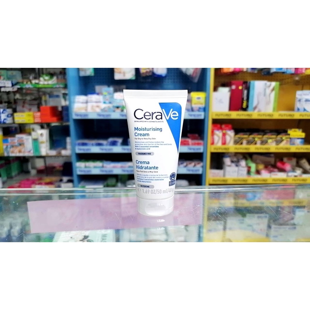 Cerave moisterizer cream 50ml/48g ครีมบำรุงสำหรับผิวหน้า และผิวกาย เนื้อครีมเข้มข้น เหมาะสำหรับผิวแห