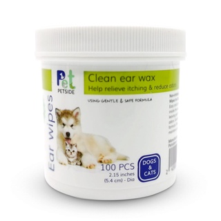 PetSide Ear wipes แผ่นเปียกเช็ดหู100แผ่น