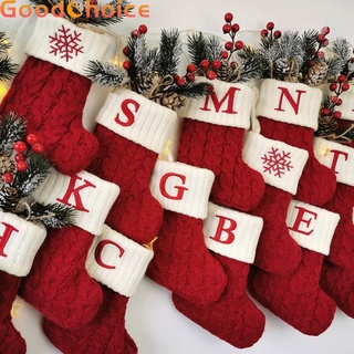 【Good】*Christmas Socks Red Snowflake Alphabet Knitting Stocking Xmas Tree Pendant.   *【Ready Stock】