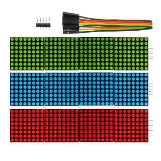 MAX7219 Dot Matrix Module Microcontroller 4 In One Display with 5P Line 4 in 1 Red/Green/Blue