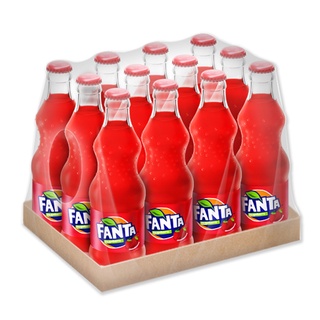 โปรโมชัน! แฟนต้า น้ำอัดลม กลิ่นสตรอเบอร์รี่ 250 มล. แพ็ค 12 ขวด Fanta Soft Drink Strawberry 250 ml x 12 Bottles