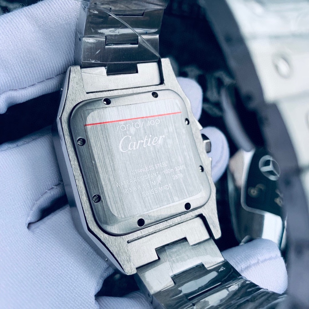 ค.า.ร์.เ.ที.ย.ร์ คาร์เทียร์Classic Santos Men's Watches นาฬิกาข้อมือสำหรับธุรกิจ นาฬิกาบูติก