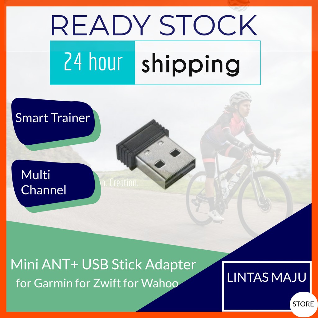 อะแดปเตอร์ Mini ANT+ USB Stick【Lintas Maju】 สําหรับ Garmin for Zwift for Wahoo