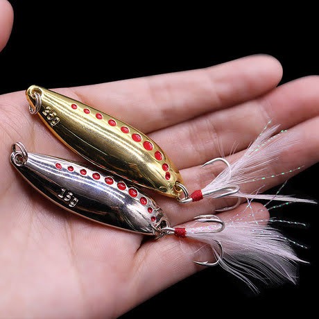 เหยื่อปลอมตกปลา Spoon สปูน 10g 15g 20 สีทอง สีเงิน  ตกปลาใหญ่ ปล่าล่าเนื้อทุกชนิดราคาสินค้ายังไม่รวมค่าขนส่ง