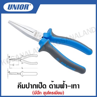 Unior  คีมปากเป็ด ด้ามฟ้า-เทา มีปีก ชุบโครเมียม ขนาด 5.1/2 นื้ว , 6.1/4 นิ้ว รุ่น 472BI (472/1BI)