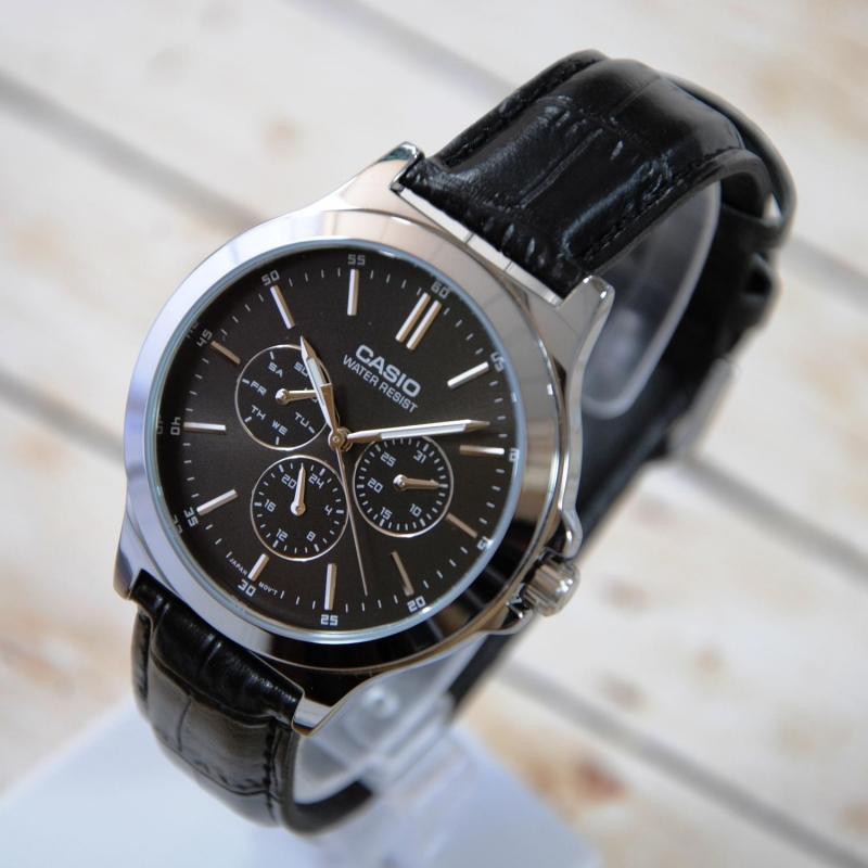 นาฬิกา Casio รุ่น MTP-V300L-1A และ LTP-V300L-1A นาฬิกาสายหนังสีดำ - สินค้าของแท้ 100% รับประกันสินค้า 1 ปีเต็ม