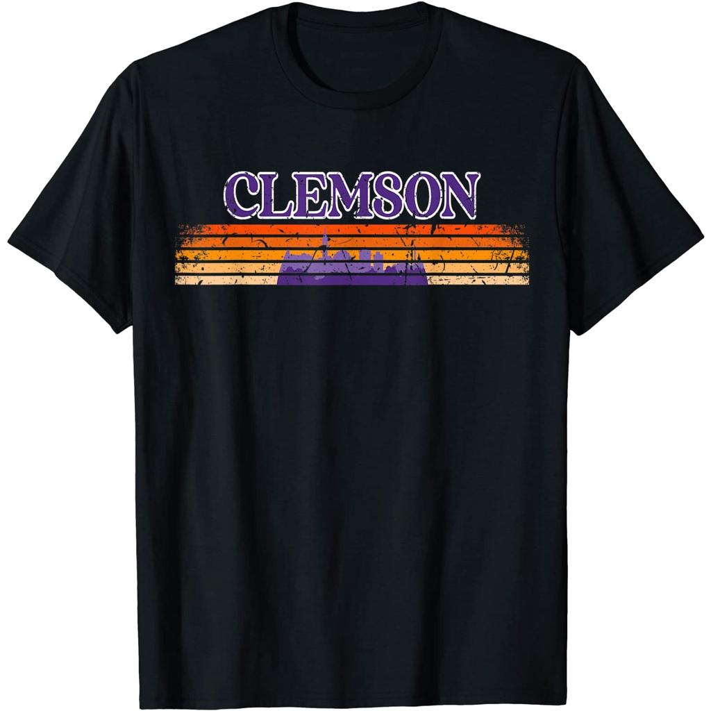 เสื้อยืดวินเทจเสื้อยืด ลาย Clemson SC 80's Grunge สไตล์วินเทจ สําหรับผู้ใหญ่S-4XL