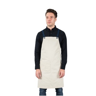 Han&amp;Co.Motion Light Apron-IVYCREAM ผ้ากันเปื้อนเต็มตัวสายไขว้หลังรุ่น Motion Light สีน้ำตาลครีม